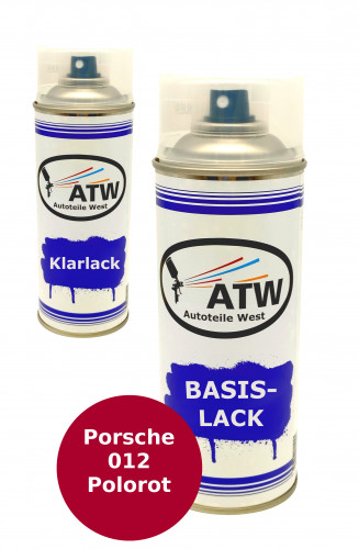 Autolack für Porsche 012 Polorot +400ml Klarlack Set